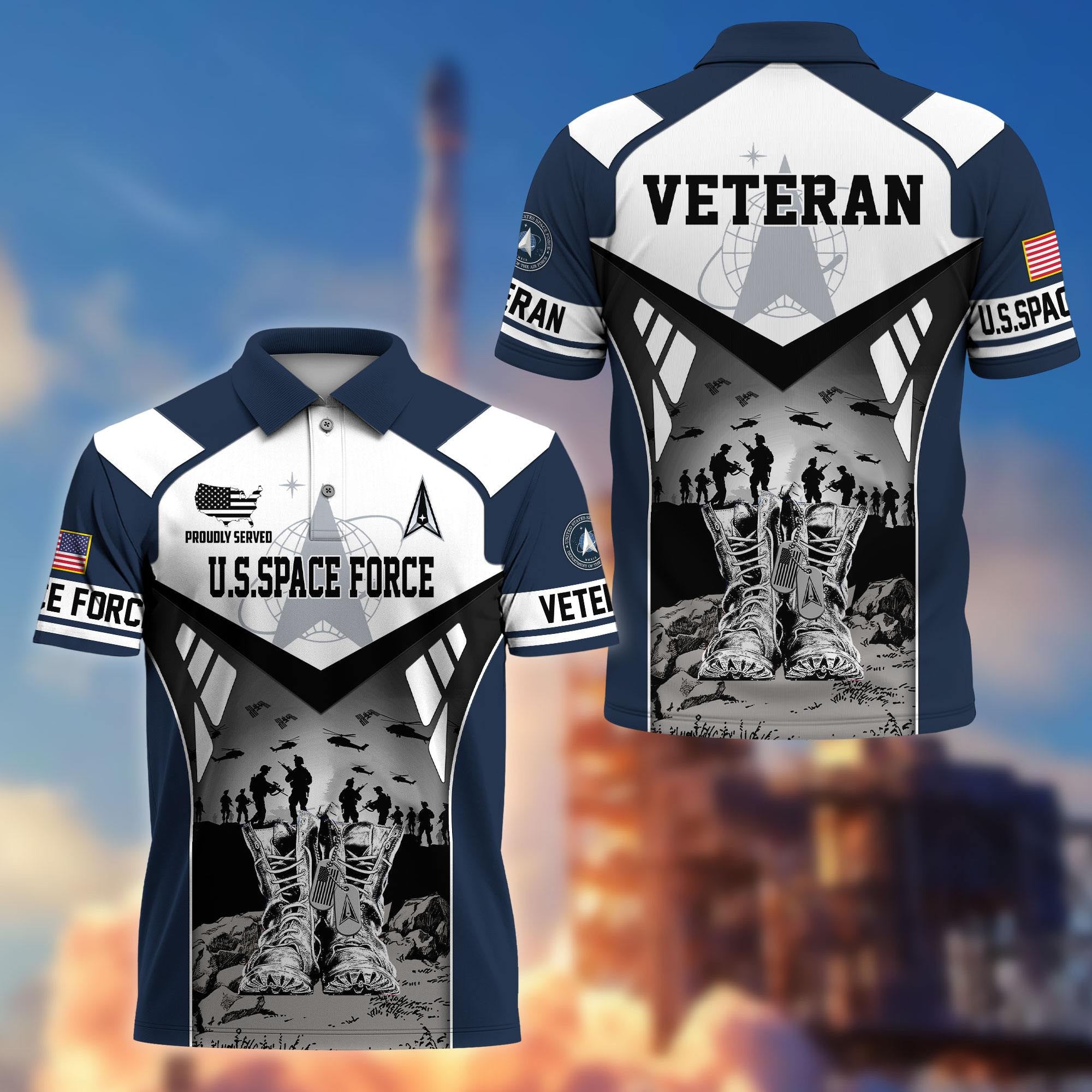 Premium US Veterans Polo Shirt, Gifts For US Veterans, Gifts On Father's Day, Independence Day, Armed Forces Day, Veterans Day.