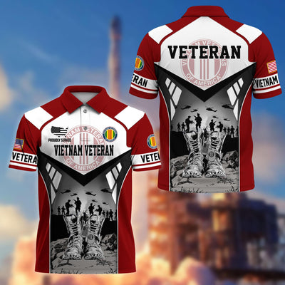 Premium US Veterans Polo Shirt, Gifts For US Veterans, Gifts On Father's Day, Independence Day, Armed Forces Day, Veterans Day.