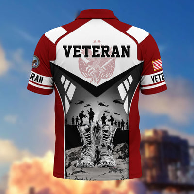 Premium US Veterans Polo Shirt, Gifts For US Veterans, Gifts On Father's Day, Independence Day, Armed Forces Day, Veterans Day.