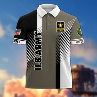 Premium US Veterans Polo Shirt, Gifts For US Veterans, Gifts On Father's Day, Independence Day, Armed Forces Day, Veterans Day.