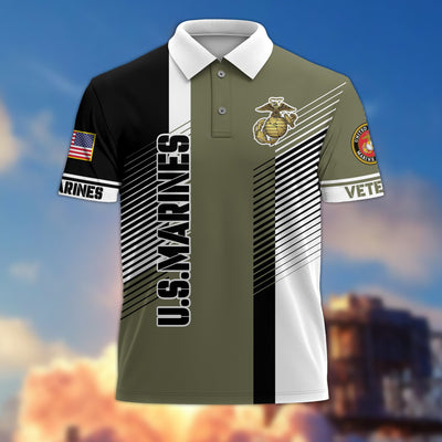 Premium US Veterans Polo Shirt, Gifts For US Veterans, Gifts On Father's Day, Independence Day, Armed Forces Day, Veterans Day.