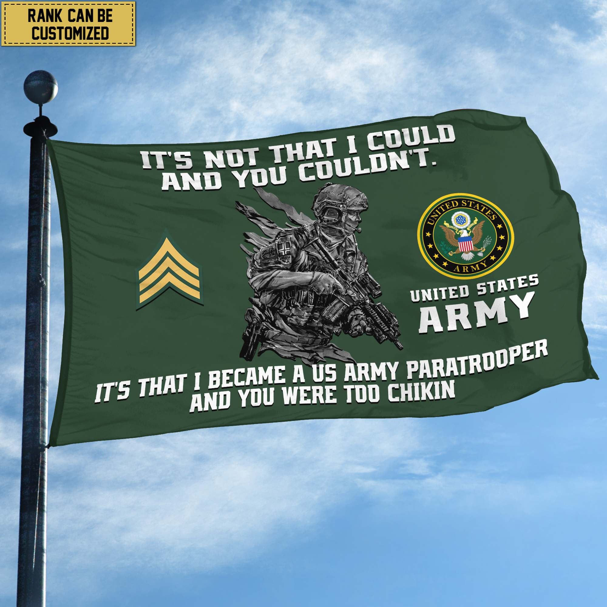 Unique Custom US Army Grommet Flag, Gift For Army Veteran, Gifts For Dad, For Husband, Best Gifts On Father's Day, Independence Day, Veterans Day.