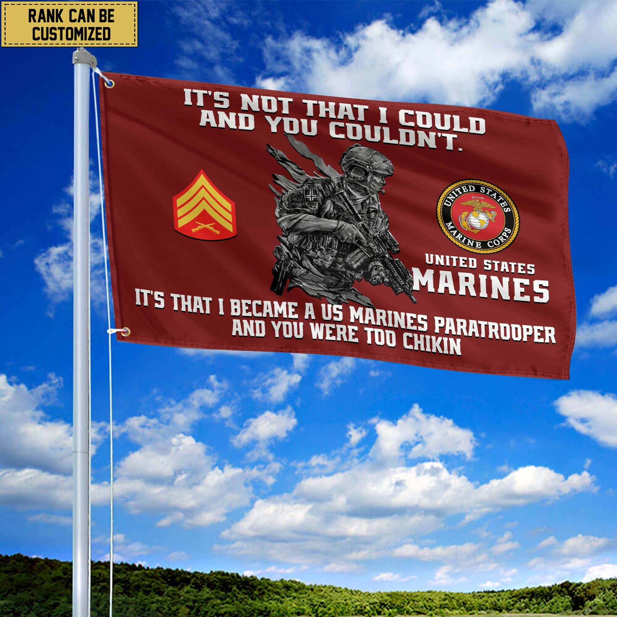 Unique Custom USMC Grommet Flag, Gift For Marine Veteran, Gifts For Dad, For Husband, Best Gifts On Father's Day, Independence Day, Veterans Day.