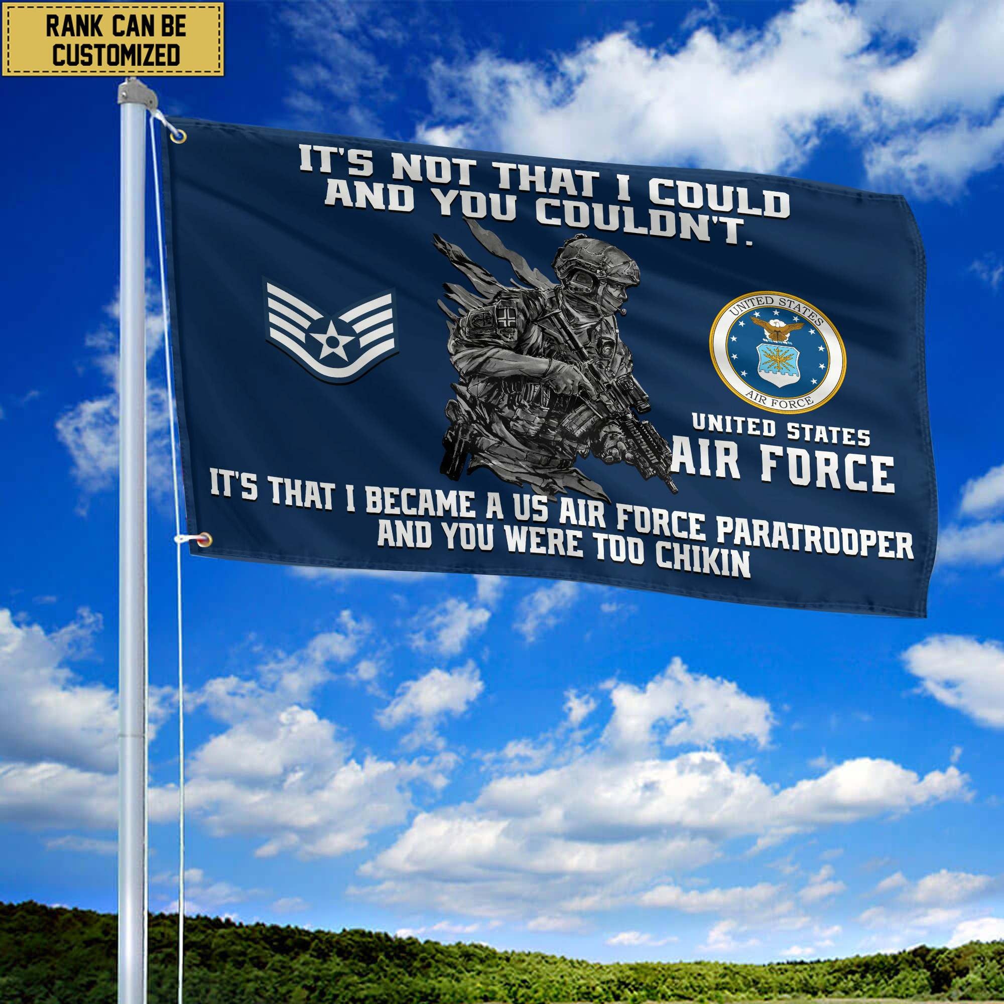 Unique Custom USAF Grommet Flag, Gift For Air Force Veteran, Gifts For Dad, For Husband, Best Gifts On Father's Day, Independence Day, Veterans Day.