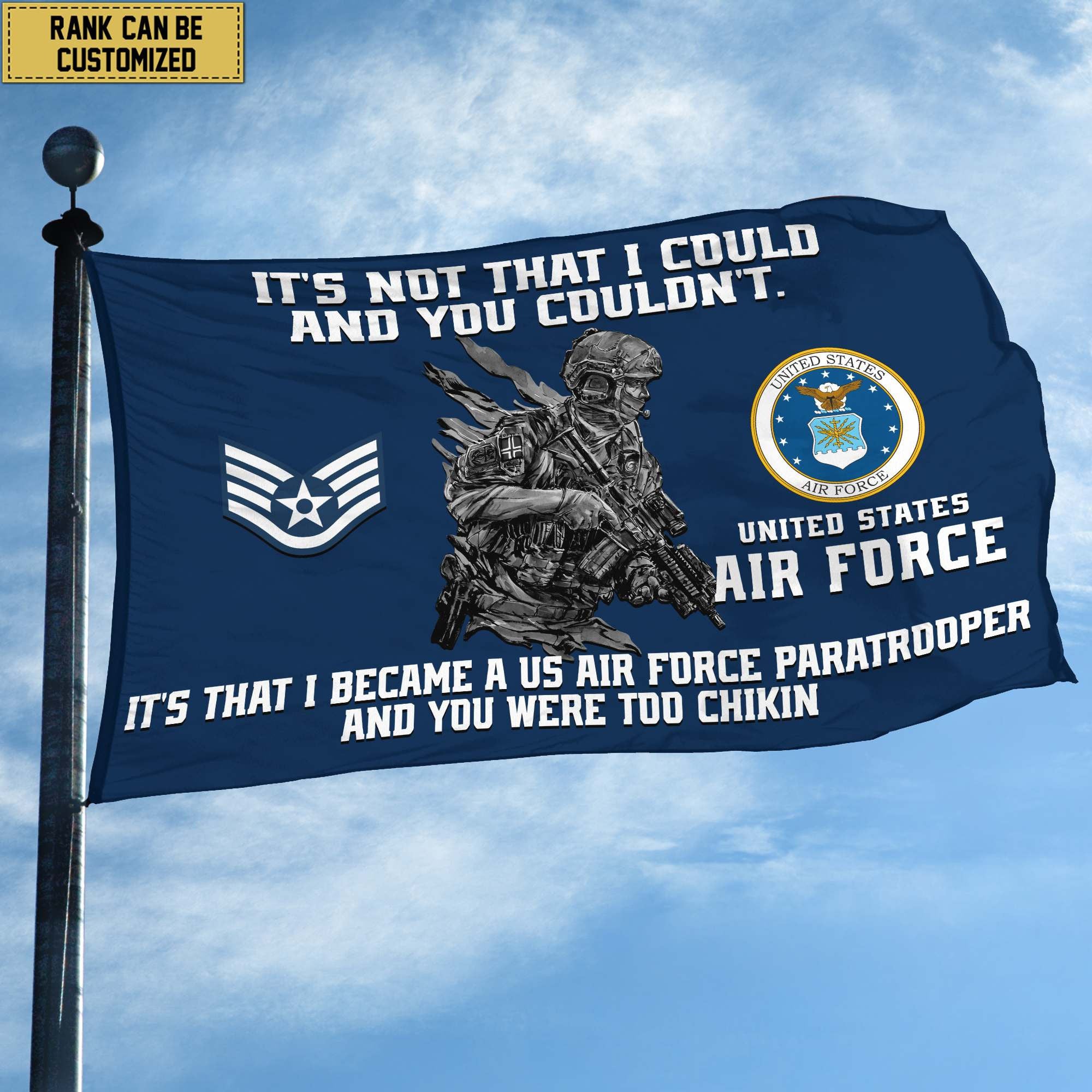 Unique Custom USAF Grommet Flag, Gift For Air Force Veteran, Gifts For Dad, For Husband, Best Gifts On Father's Day, Independence Day, Veterans Day.