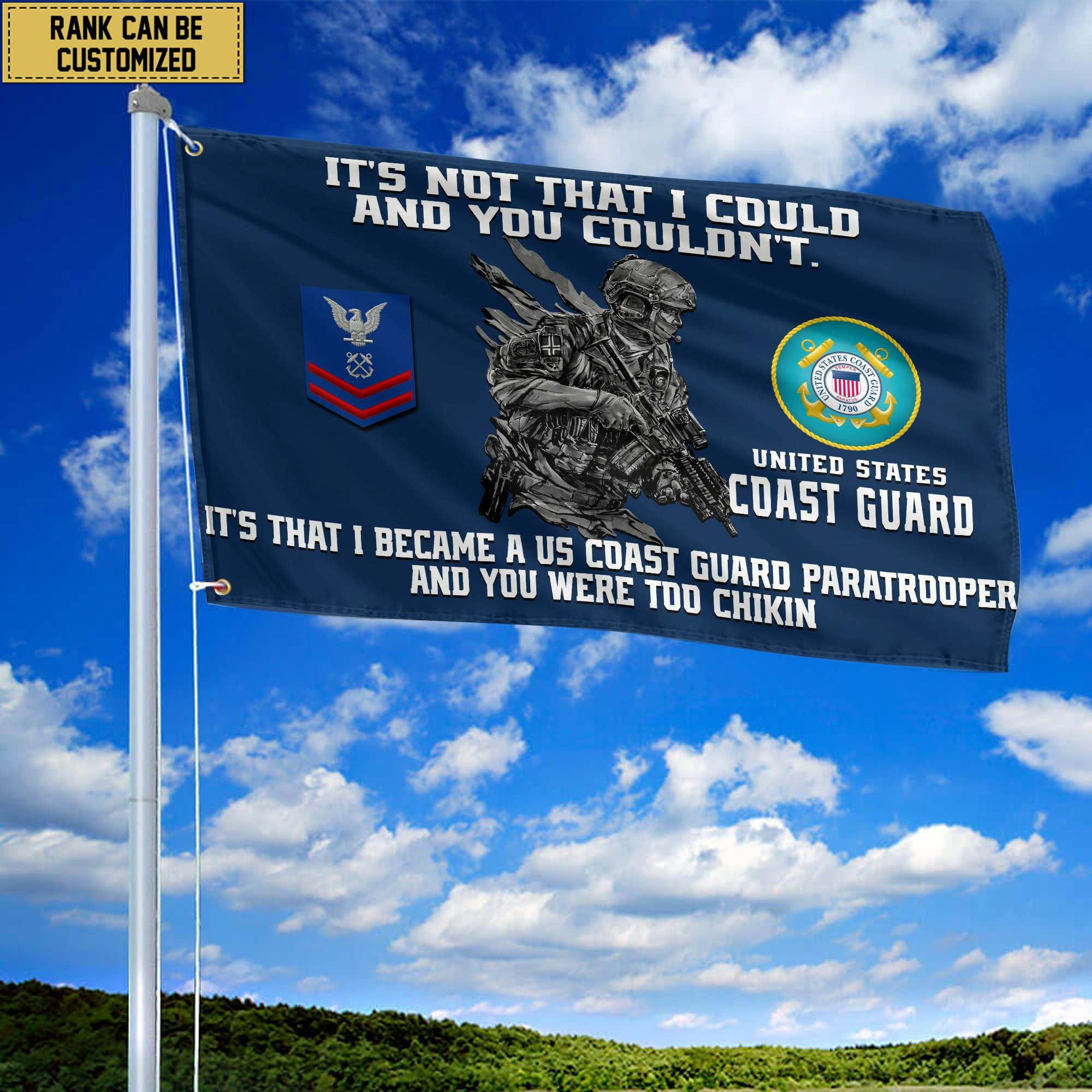 Unique Custom USCG Grommet Flag, Gift For Coast Guard Veteran, Gifts For Dad, For Husband, Best Gifts On Father's Day, Independence Day, Veterans Day.