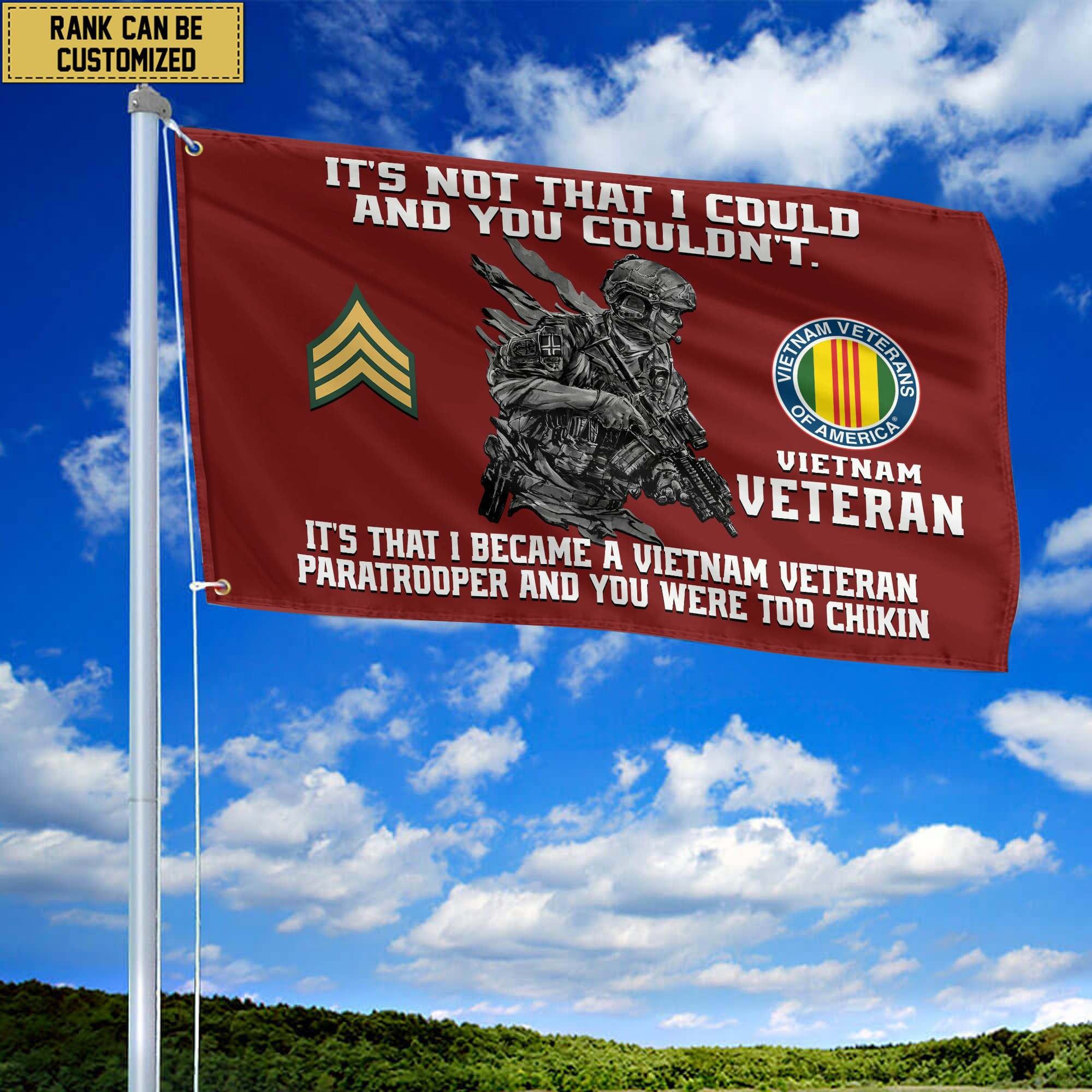 Unique Custom Vietnam Veteran Grommet Flag, Gift For Vietnam Veteran, Gifts For Dad, For Husband, Best Gifts On Father's Day, Independence Day, Veterans Day.