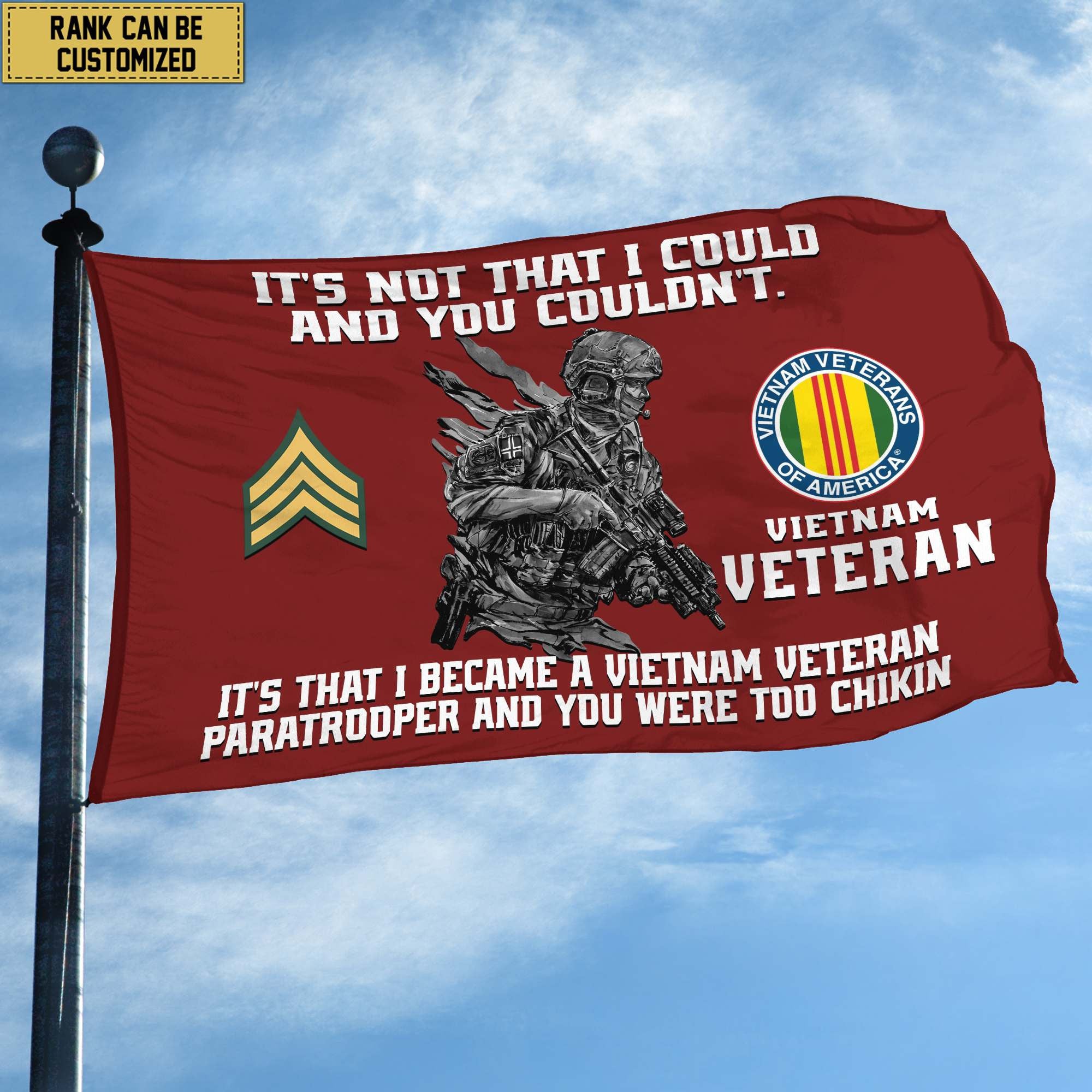 Unique Custom Vietnam Veteran Grommet Flag, Gift For Vietnam Veteran, Gifts For Dad, For Husband, Best Gifts On Father's Day, Independence Day, Veterans Day.