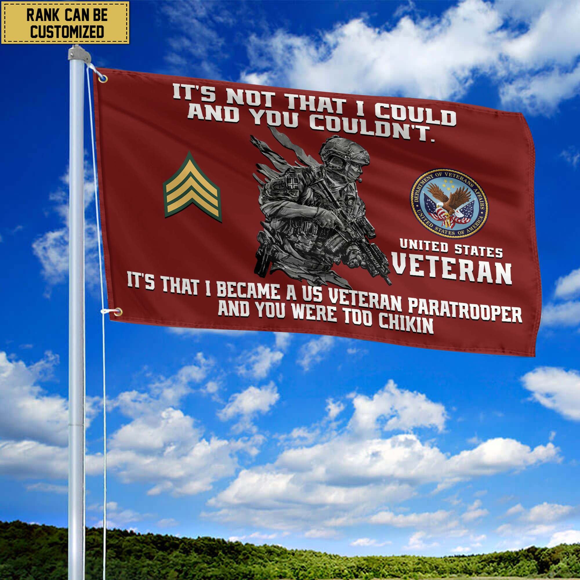 Unique Custom US Veteran Grommet Flag, Gift For US Veteran, Gifts For Dad, For Husband, Best Gifts On Father's Day, Independence Day, Veterans Day.