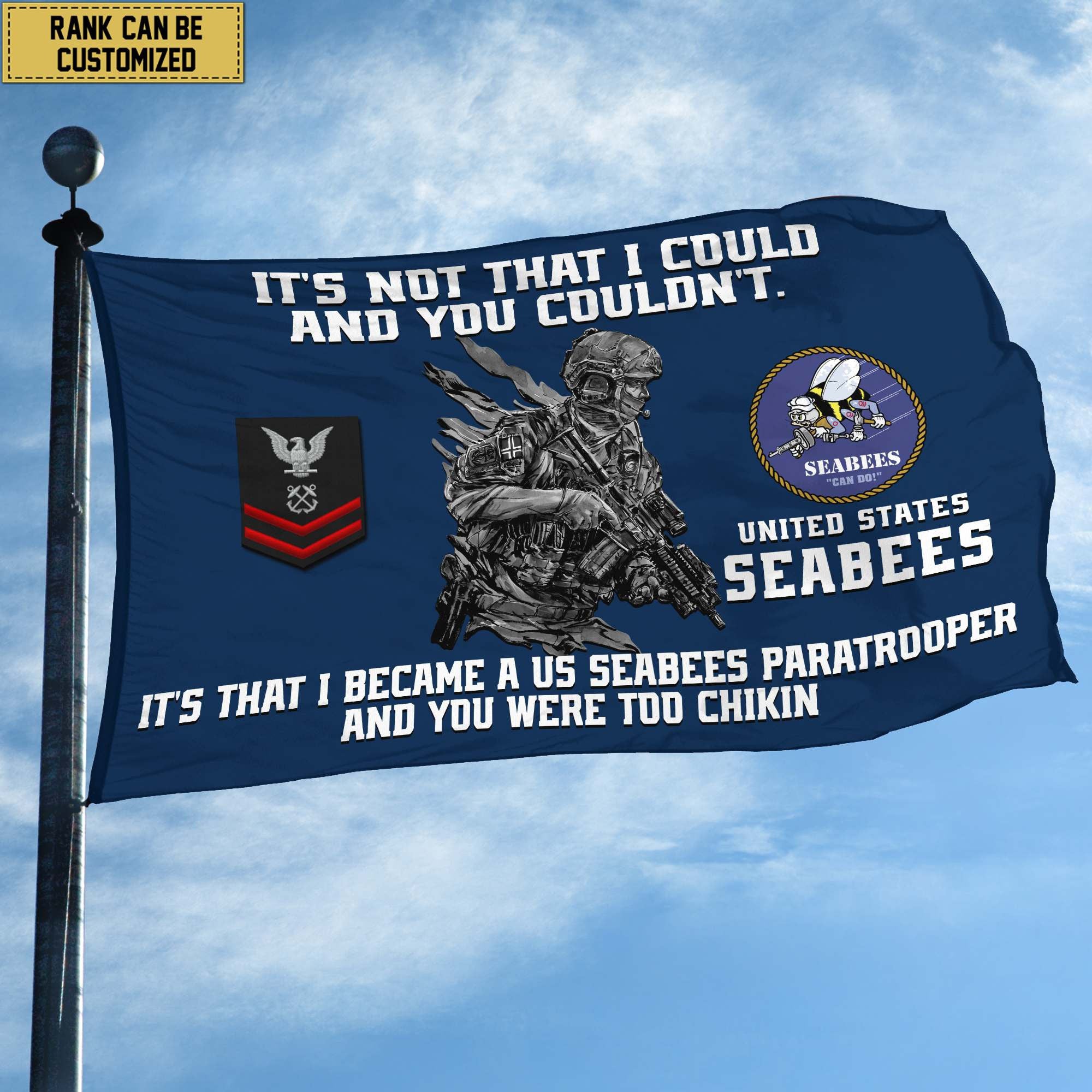 Unique Custom US Seabees Grommet Flag, Gift For Seabees Veteran, Gifts For Dad, For Husband, Best Gifts On Father's Day, Independence Day, Veterans Day.
