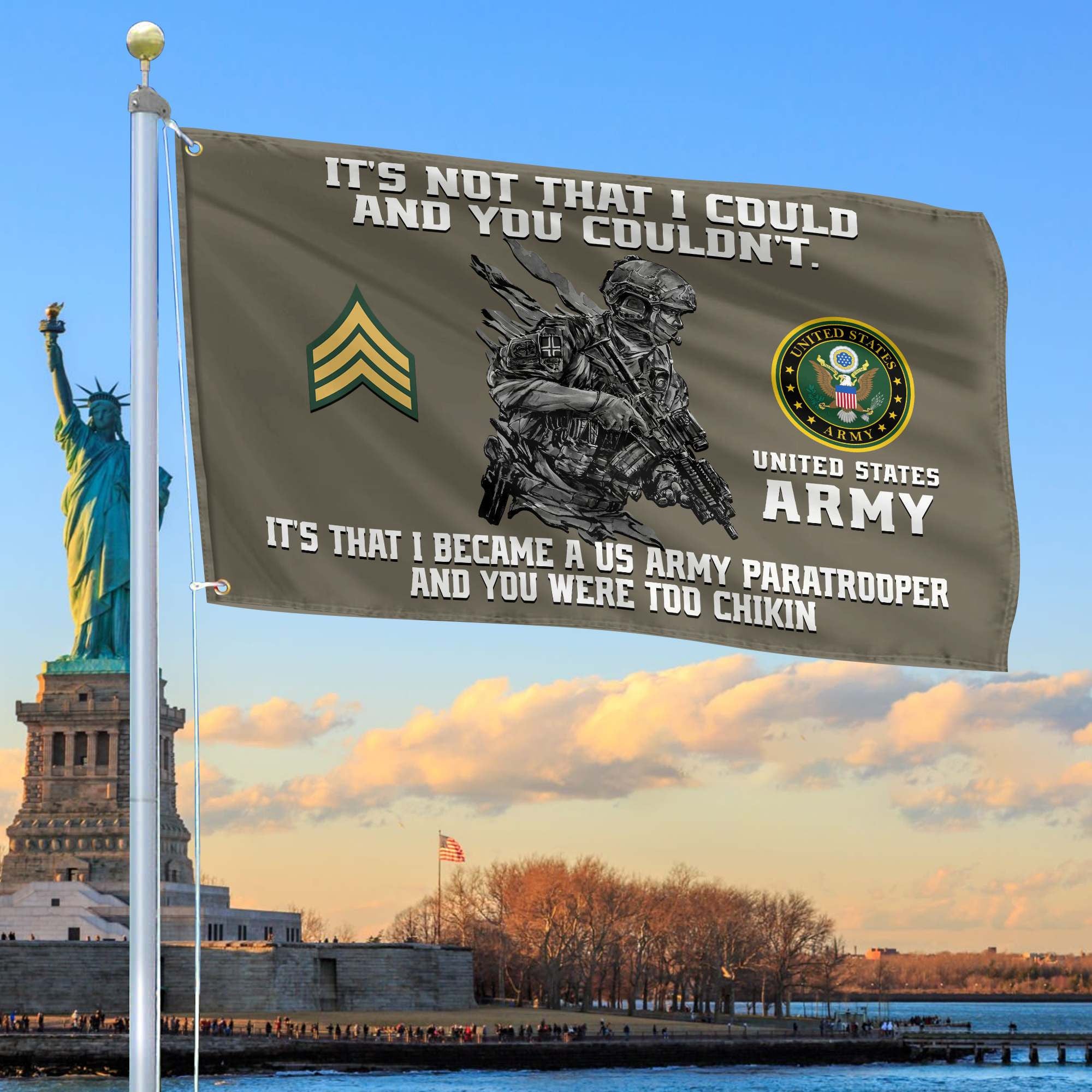 Unique Custom US Army Grommet Flag, Gift For Army Veteran, Gifts For Dad, For Husband, Best Gifts On Father's Day, Independence Day, Veterans Day.