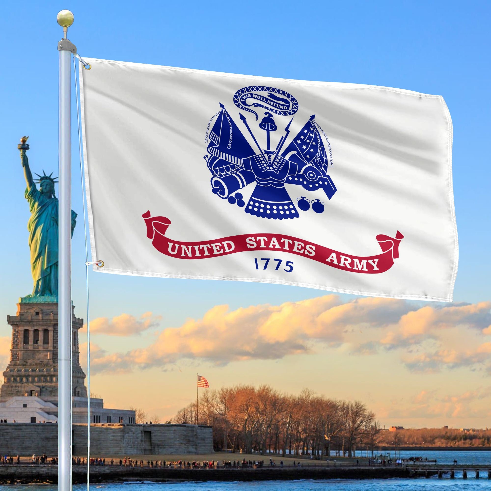 Premium US Army Grommet Flag, Gift For Army Veteran, Gifts For Dad, For Husband, Best Gifts On Father's Day, Independence Day, Veterans Day.