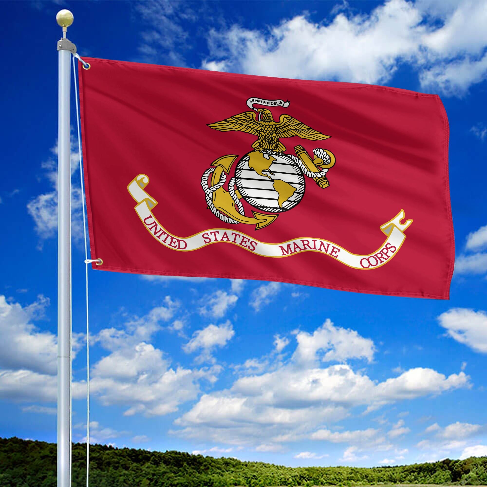 Premium USMC Grommet Flag, Gift For Marine Veteran, Gifts For Dad, For Husband, Best Gifts On Father's Day, Independence Day, Veterans Day.