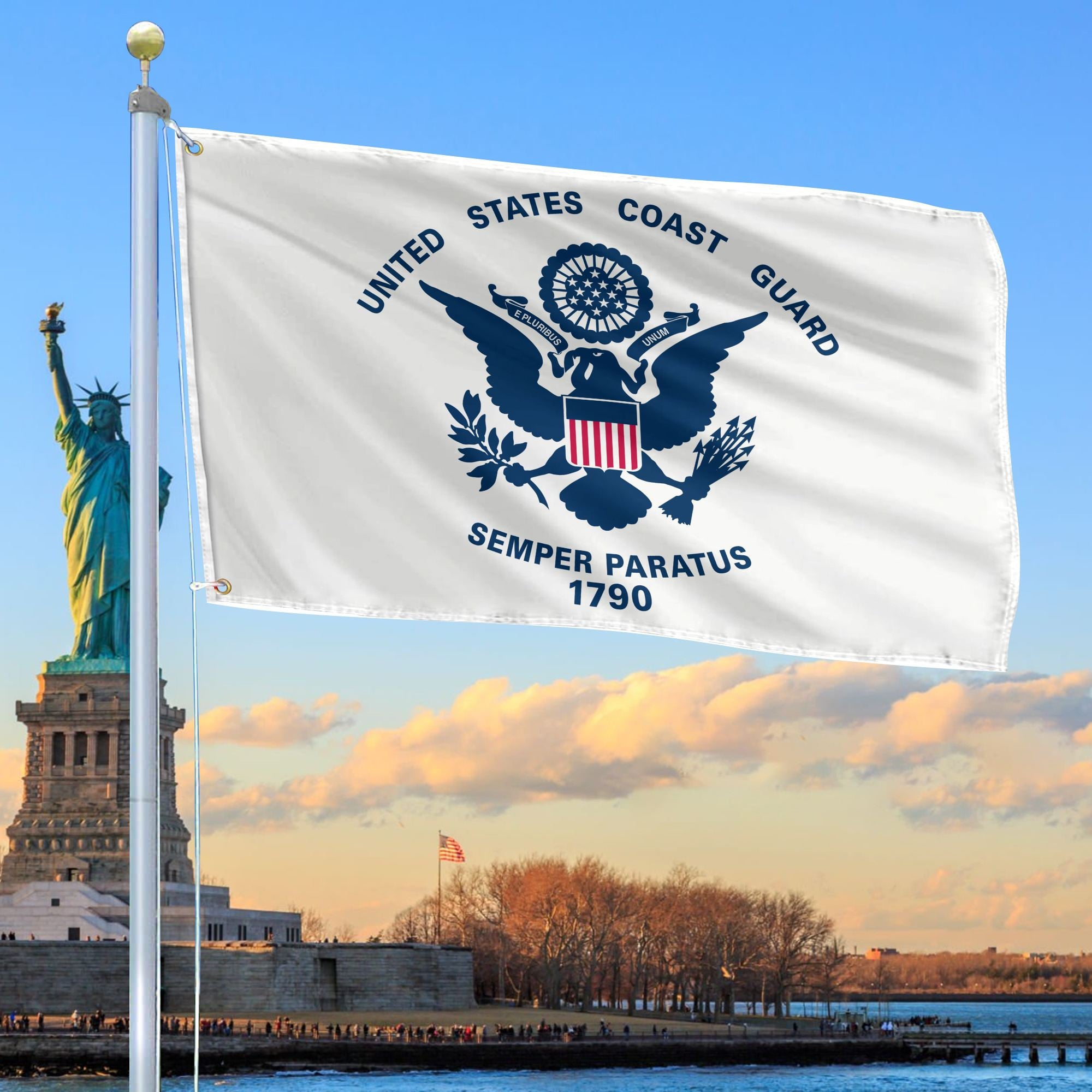Premium USCG Grommet Flag, Gift For Coast Guard Veteran, Gifts For Dad, For Husband, Best Gifts On Father's Day, Independence Day, Veterans Day.