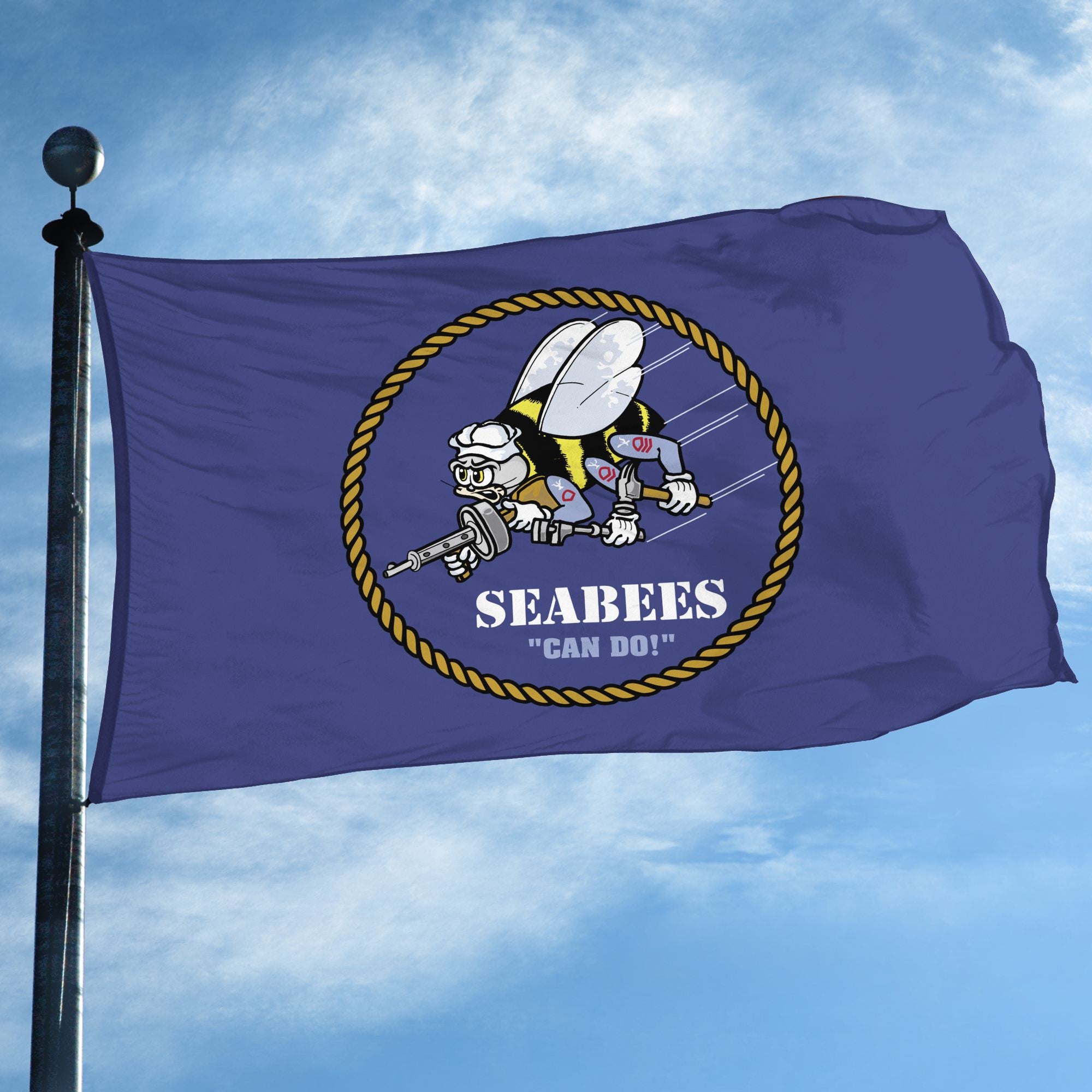 Premium US Seabees Grommet Flag, Gift For Seabees Veteran, Gifts For Dad, For Husband, Best Gifts On Father's Day, Independence Day, Veterans Day.