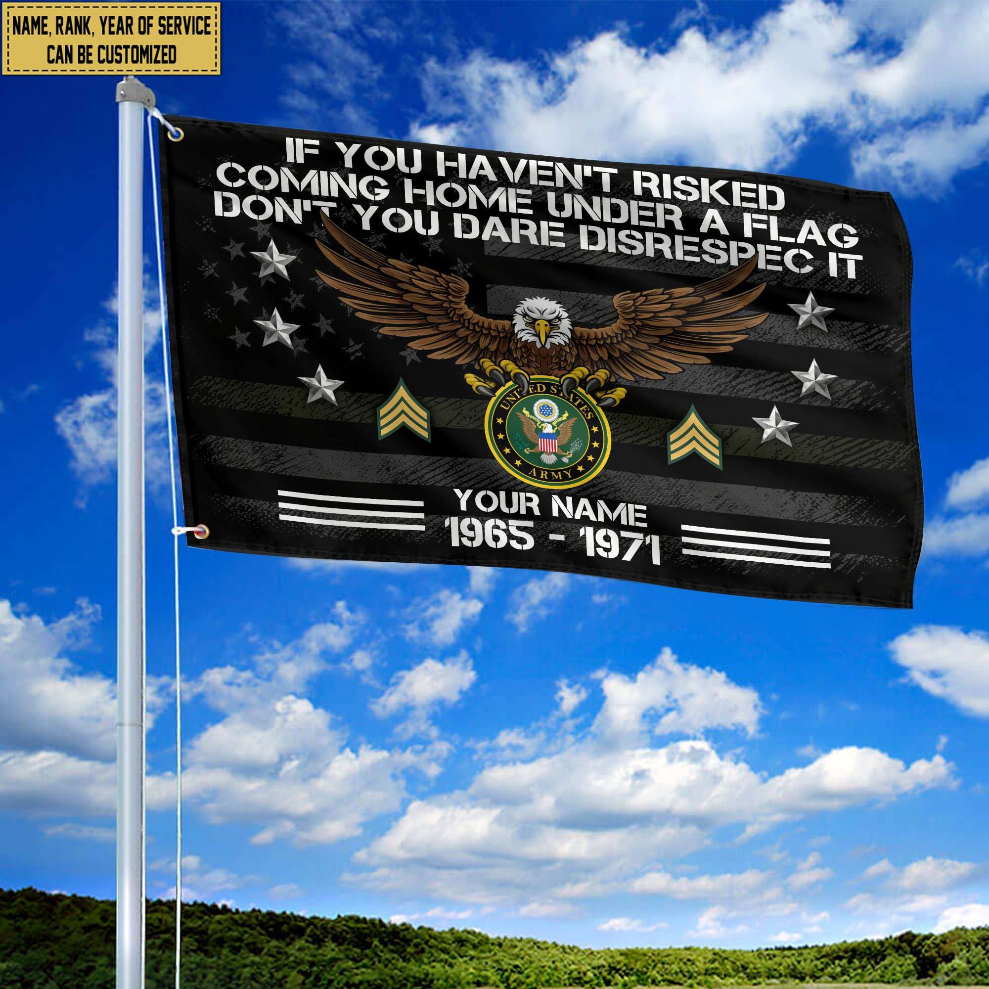 Premium Custom US Army Grommet Flag, Gift For Army Veteran, Gifts For Dad, For Husband, Best Gifts On Father's Day, Independence Day, Veterans Day.