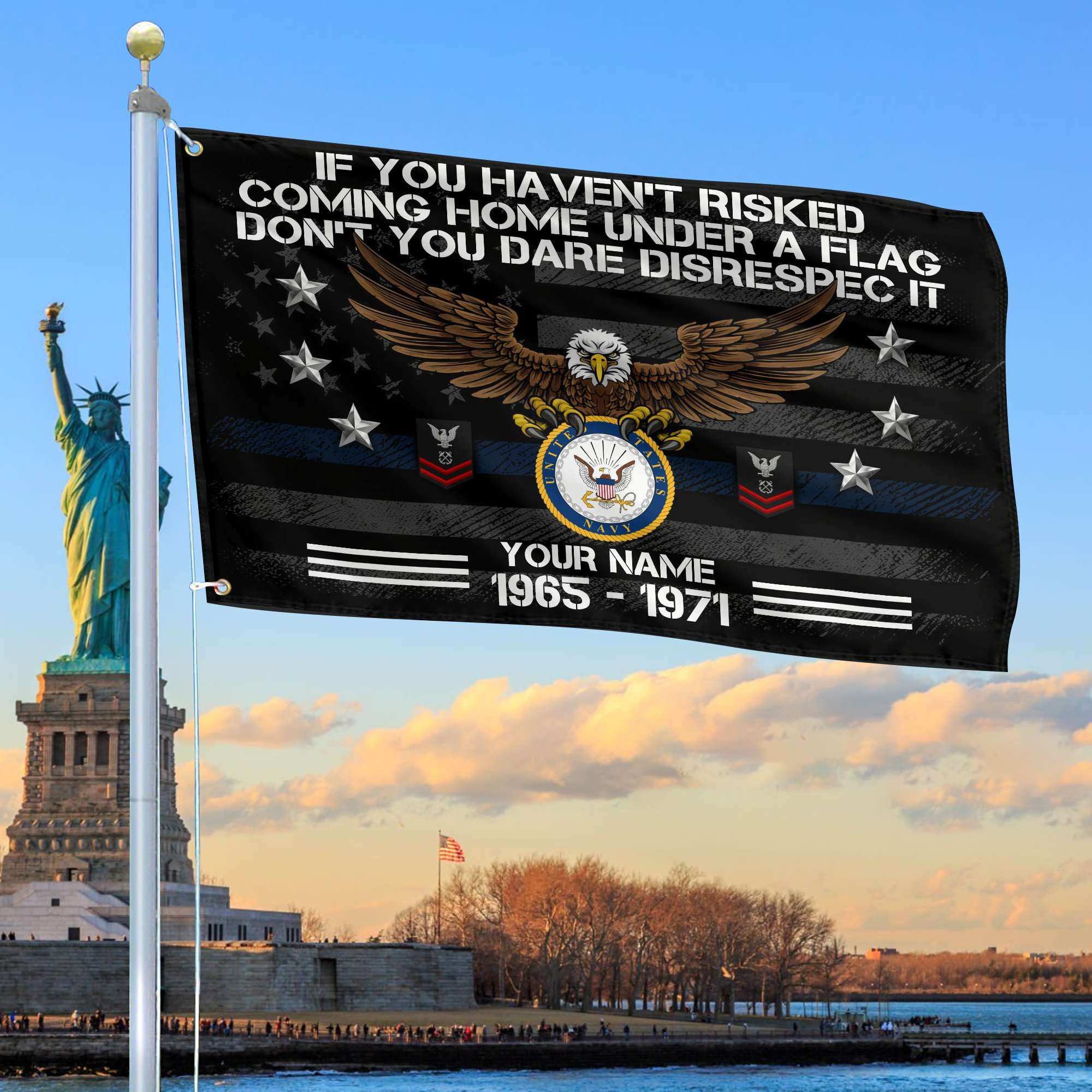 Premium Custom US Navy Grommet Flag, Gift For Navy Veteran, Gifts For Dad, For Husband, Best Gifts On Father's Day, Independence Day, Veterans Day.