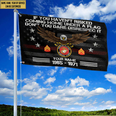 Premium Custom USMC Grommet Flag, Gift For Marine Veteran, Gifts For Dad, For Husband, Best Gifts On Father's Day, Independence Day, Veterans Day.