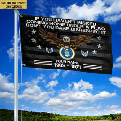 Premium Custom USAF Grommet Flag, Gift For Air Force Veteran, Gifts For Dad, For Husband, Best Gifts On Father's Day, Independence Day, Veterans Day.