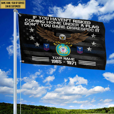 Premium Custom USCG Grommet Flag, Gift For Coast Guard Veteran, Gifts For Dad, For Husband, Best Gifts On Father's Day, Independence Day, Veterans Day.