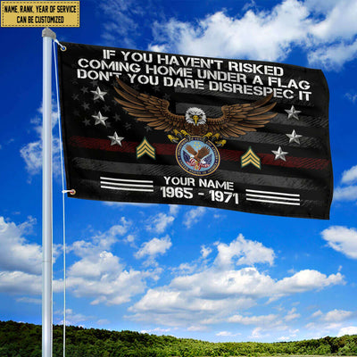 Premium Custom US Veteran Grommet Flag, Gift For US Veteran, Gifts For Dad, For Husband, Best Gifts On Father's Day, Independence Day, Veterans Day.