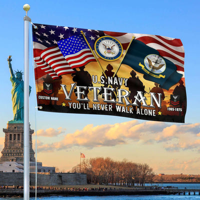 Premium Custom US Navy Grommet Flag, Gift For Navy Veteran, Gifts For Dad, For Husband, Best Gifts On Father's Day, Independence Day, Veterans Day.