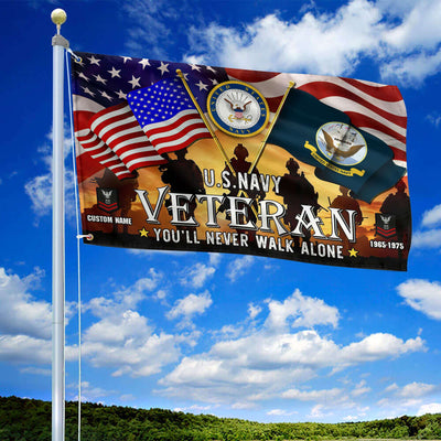 Premium Custom US Navy Grommet Flag, Gift For Navy Veteran, Gifts For Dad, For Husband, Best Gifts On Father's Day, Independence Day, Veterans Day.