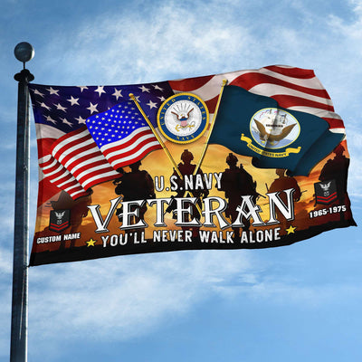 Premium Custom US Navy Grommet Flag, Gift For Navy Veteran, Gifts For Dad, For Husband, Best Gifts On Father's Day, Independence Day, Veterans Day.