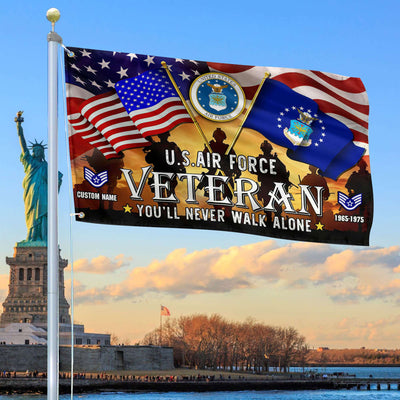 Premium Custom USAF Grommet Flag, Gift For Air Force Veteran, Gifts For Dad, For Husband, Best Gifts On Father's Day, Independence Day, Veterans Day.