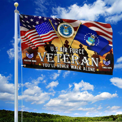 Premium Custom USAF Grommet Flag, Gift For Air Force Veteran, Gifts For Dad, For Husband, Best Gifts On Father's Day, Independence Day, Veterans Day.