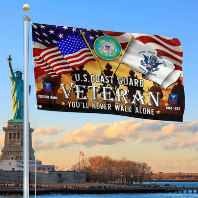 Premium Custom USCG Grommet Flag, Gift For Coast Guard Veteran, Gifts For Dad, For Husband, Best Gifts On Father's Day, Independence Day, Veterans Day.