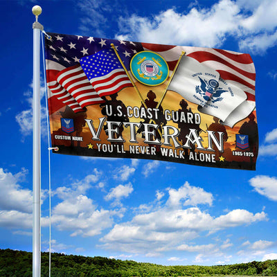 Premium Custom USCG Grommet Flag, Gift For Coast Guard Veteran, Gifts For Dad, For Husband, Best Gifts On Father's Day, Independence Day, Veterans Day.