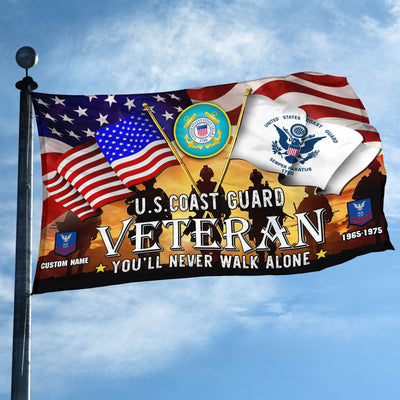 Premium Custom USCG Grommet Flag, Gift For Coast Guard Veteran, Gifts For Dad, For Husband, Best Gifts On Father's Day, Independence Day, Veterans Day.
