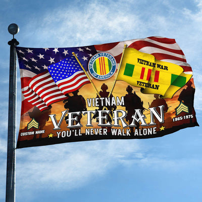 Premium Custom Vietnam Veteran Grommet Flag, Gift For Vietnam Veteran, Gifts For Dad, For Husband, Best Gifts On Father's Day, Independence Day, Veterans Day.