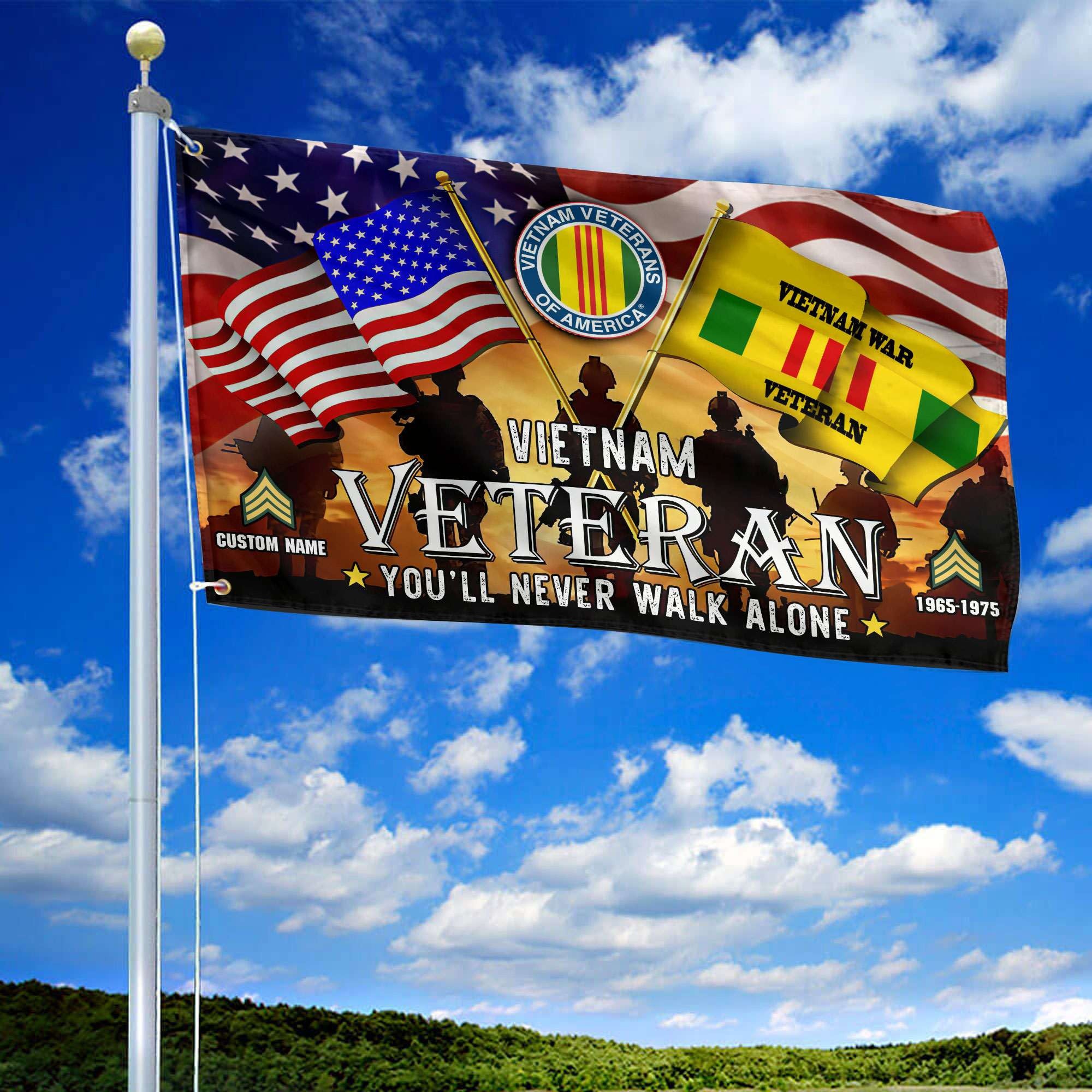 Premium Custom Vietnam Veteran Grommet Flag, Gift For Vietnam Veteran, Gifts For Dad, For Husband, Best Gifts On Father's Day, Independence Day, Veterans Day.
