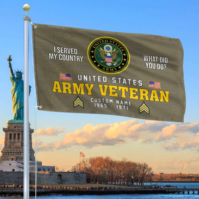 Unique Custom Name, Rank, Year, US Army Grommet Flag, Gift For Army Veteran, Gifts For Dad, For Husband, Best Gifts On Father's Day, Independence Day, Veterans Day.