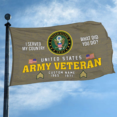 Unique Custom Name, Rank, Year, US Army Grommet Flag, Gift For Army Veteran, Gifts For Dad, For Husband, Best Gifts On Father's Day, Independence Day, Veterans Day.