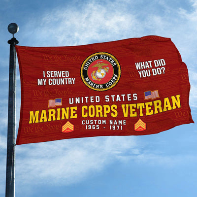 Unique Custom Name, Rank, Year, USMC Grommet Flag, Gift For Marine Veteran, Gifts For Dad, For Husband, Best Gifts On Father's Day, Independence Day, Veterans Day.