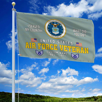 Unique Custom Name, Rank, Year, USAF Grommet Flag, Gift For Air Force Veteran, Gifts For Dad, For Husband, Best Gifts On Father's Day, Independence Day, Veterans Day.