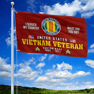 Unique Custom Name, Rank, Year, Vietnam Veteran Grommet Flag, Gift For Vietnam Veteran, Gifts For Dad, For Husband, Best Gifts On Father's Day, Independence Day, Veterans Day.