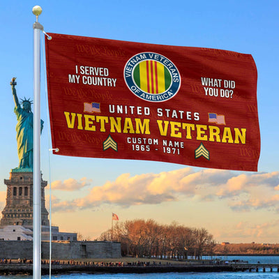 Unique Custom Name, Rank, Year, Vietnam Veteran Grommet Flag, Gift For Vietnam Veteran, Gifts For Dad, For Husband, Best Gifts On Father's Day, Independence Day, Veterans Day.