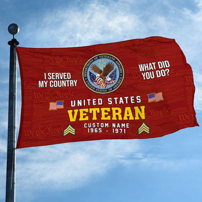 Unique Custom Name, Rank, Year, US Veteran Grommet Flag, Gift For US Veteran, Gifts For Dad, For Husband, Best Gifts On Father's Day, Independence Day, Veterans Day.