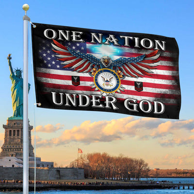 Unique Custom US Navy Grommet Flag, Gift For Navy Veteran, Gifts For Dad, For Husband, Best Gifts On Father's Day, Independence Day, Veterans Day.