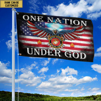 Unique Custom USMC Grommet Flag, Gift For Marine Veteran, Gifts For Dad, For Husband, Best Gifts On Father's Day, Independence Day, Veterans Day.