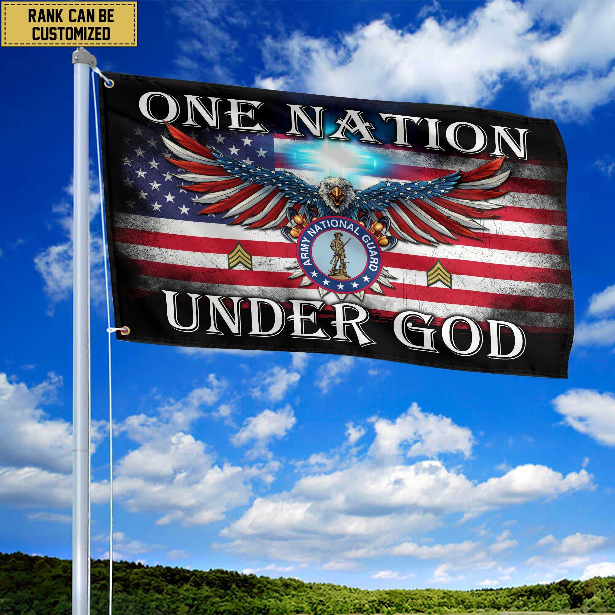 Unique Custom Army National Guard Grommet Flag, Gift For Army National Guard Veteran, Gifts For Dad, For Husband, Best Gifts On Father's Day, Independence Day, Veterans Day.