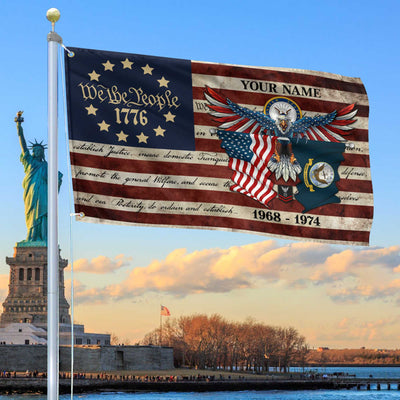Premium Custom US Navy Grommet Flag, Gift For Navy Veteran, Best Gifts On Father's Day, Memorial Day, Independence Day, Veterans Day.