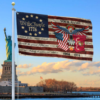 Premium Custom USMC Grommet Flag, Gift For Marine Veteran, Best Gifts On Father's Day, Memorial Day, Independence Day, Veterans Day.