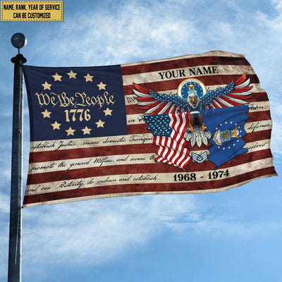 Premium Custom USAF Grommet Flag, Gift For Air Force Veteran, Best Gifts On Father's Day, Memorial Day, Independence Day, Veterans Day.