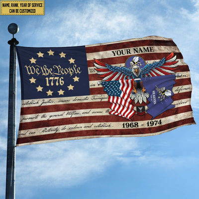 Premium Custom US Seabees Grommet Flag, Gift For Seabees Veteran, Best Gifts On Father's Day, Memorial Day, Independence Day, Veterans Day.