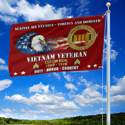 Unique Custom Name, Rank, Year, Vietnam Veteran Grommet Flag, Gift For Vietnam Veteran, Gifts For Dad, For Husband, Best Gifts On Father's Day, Independence Day, Veterans Day.
